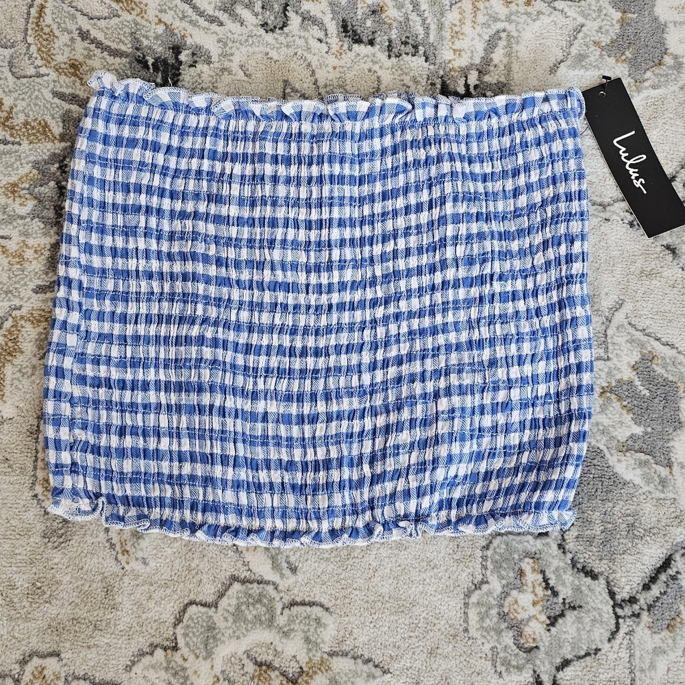 Lulu's gingham tube top NWT